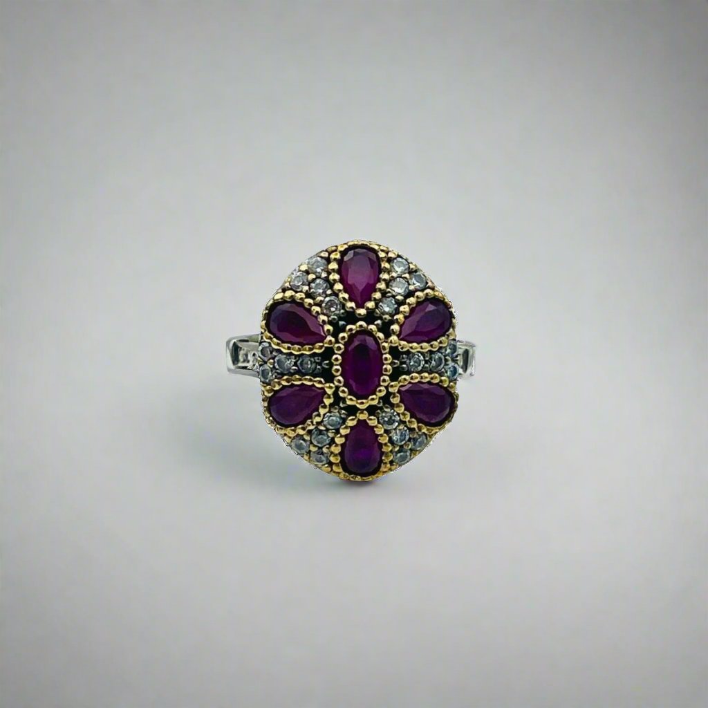 Beyoglu | Silver Ruby Ottoman Style Ring