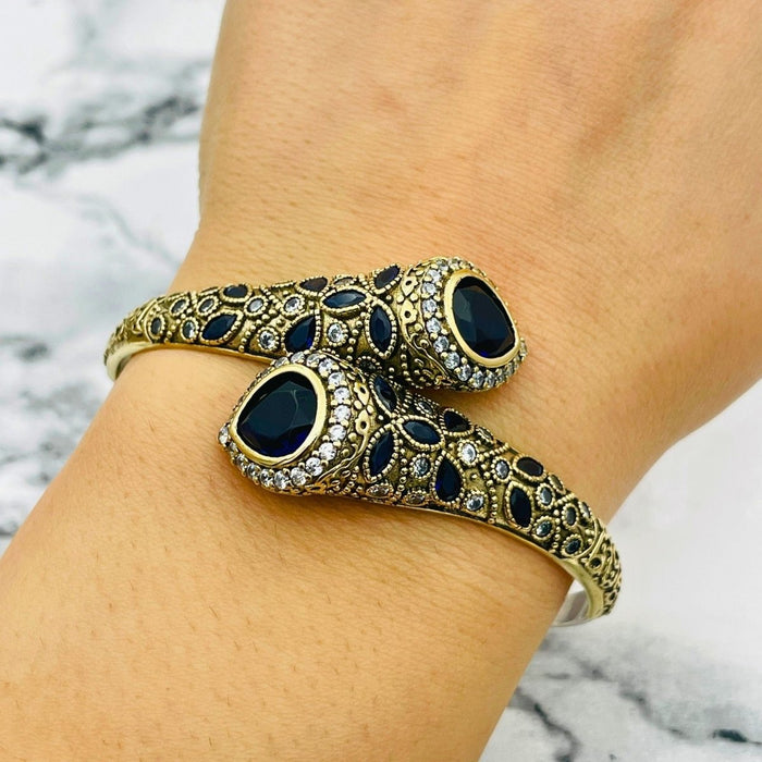 Beyoglu | Silver Sapphire Drop Ottoman Bracelet