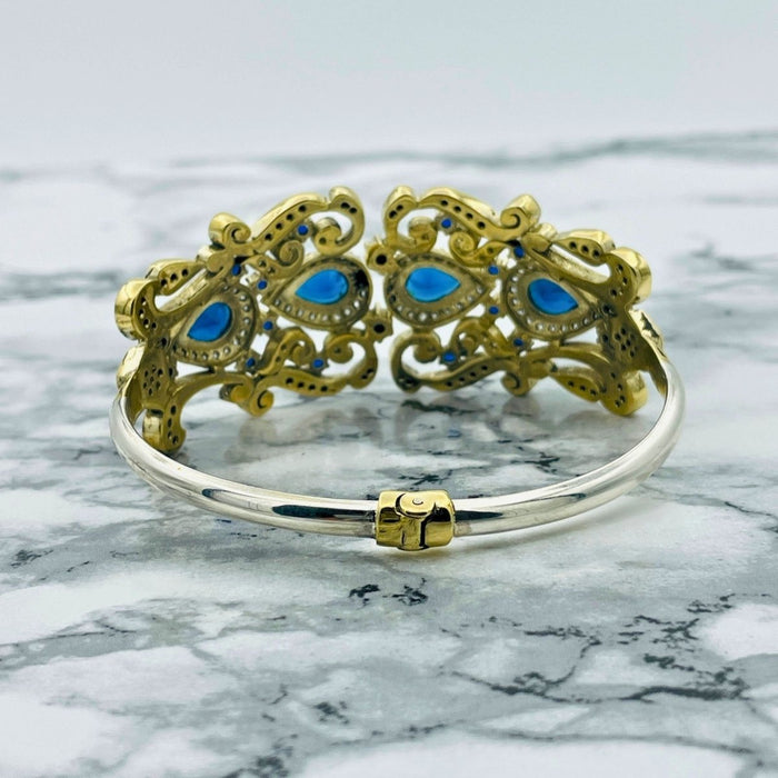 Beyoglu | Silver Sapphire Ottoman Cuff Bracelet