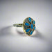 Beyoglu | Silver Turquoise Ottoman Flower Ring