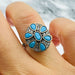 Beyoglu | Silver Turquoise Ottoman Flower Ring