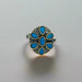 Beyoglu | Silver Turquoise Ottoman Flower Ring