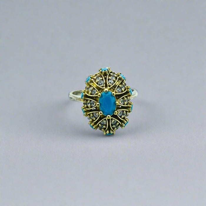 Beyoglu | Silver Turquoise Ottoman Style Ring