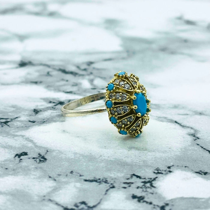 Beyoglu | Silver Turquoise Ottoman Style Ring