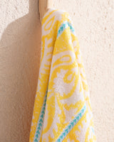 Yellow 100% Cotton Beach Towel - Soft, Absorbent, Quick Dry