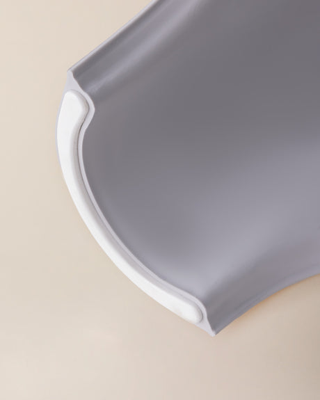 Compact & Durable Soft Grey Plastic Stool - Modern Home Essential
