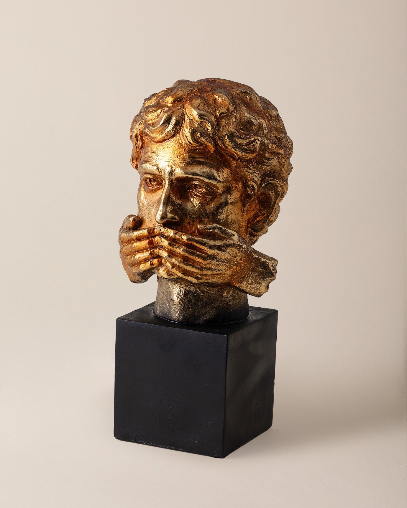 Gold Emma Decorative Figurine, Elegant Tabletop Accent Sculpture