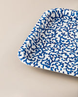 Kunststoff-Rechtecktablett – Reve Bleu Blau-Weißes Design