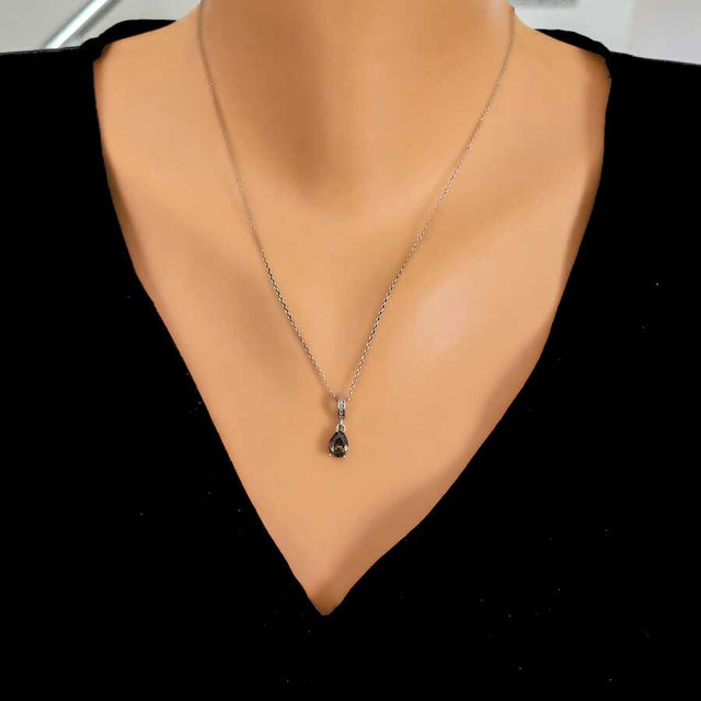 Premium 925 Sterling Silver Drop Mystic Topaz Necklace