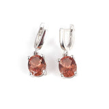 Sterling Silver Oval Zultanite Halo Dangle Earrings