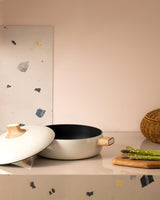 28 cm White Cooking Pot - Durable Everyday Kitchen Cookware