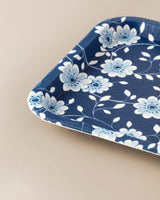Durable Plastic Serving Tray - Modern Blue Vista Pattern for Stylish Hosting