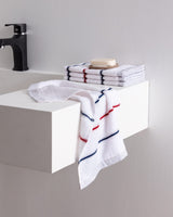 Cotton Blend 4-Piece Hand Towel Set - Bourrache Two-Tone Design