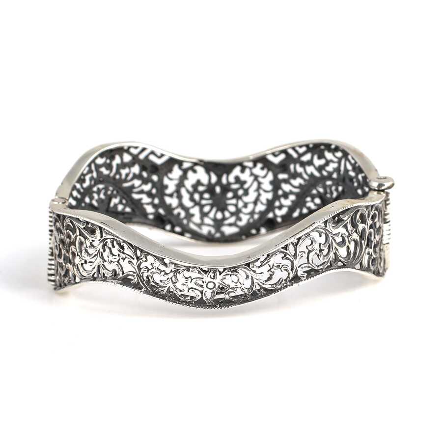Pulsera ovalada de corazón de plata esterlina 925 premium