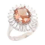 Sterling Silver Oval Zultanite Color-Change & Baguette Ring