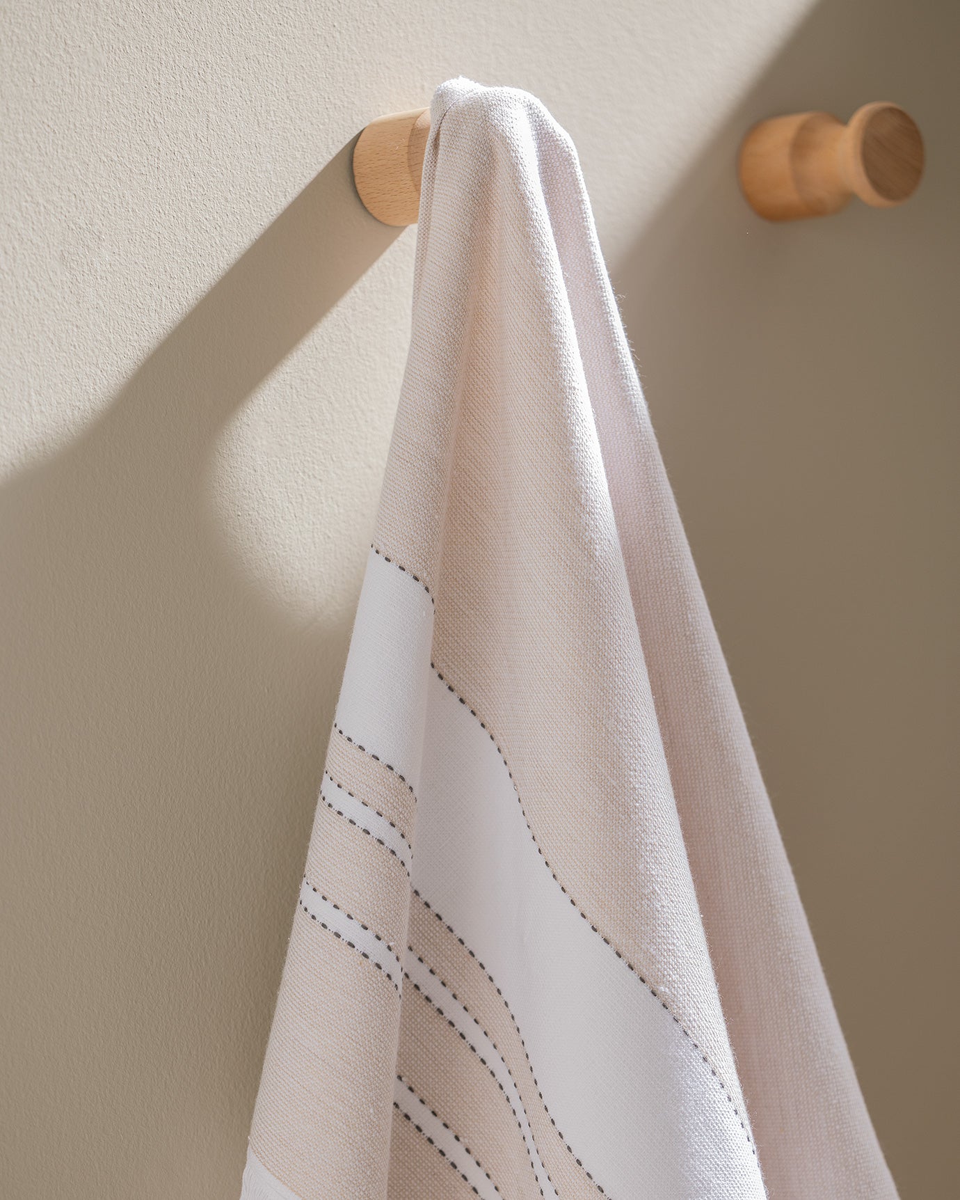 Premium 100% Cotton Face Towel - Ultra Soft & Absorbent - White & Beige