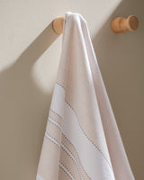 Premium 100% Cotton Face Towel - Ultra Soft & Absorbent - White & Beige