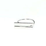 Sterling Silver Double Bar Ring - Adjustable & Modern Minimalist