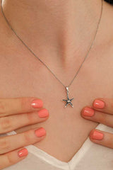 925 Sterling Silver Starfish Pendant Necklace - Ocean Charm