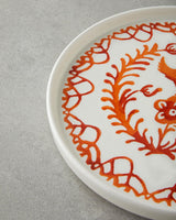 Professional Ceramic Dessert Plates Set Colorful Bird Design 20CM