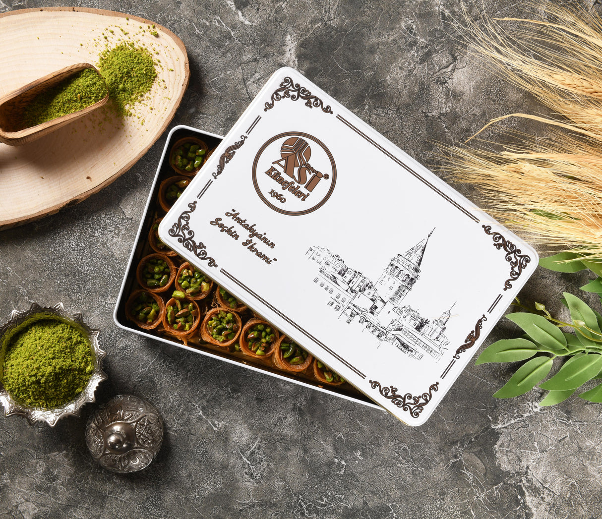 Asi | Bird's Eye Pistachio Kadayif in Gift Metal Box