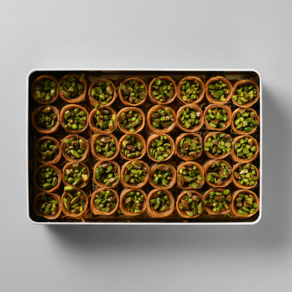 Asi | Bird's Eye Pistachio Kadayif in Gift Metal Box - TryAladdin