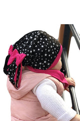 Black Fuchsia Star Print Double - Layered Baby Beanie - TryAladdin