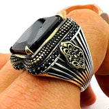 Black Onyx Big Stone Men's Ring