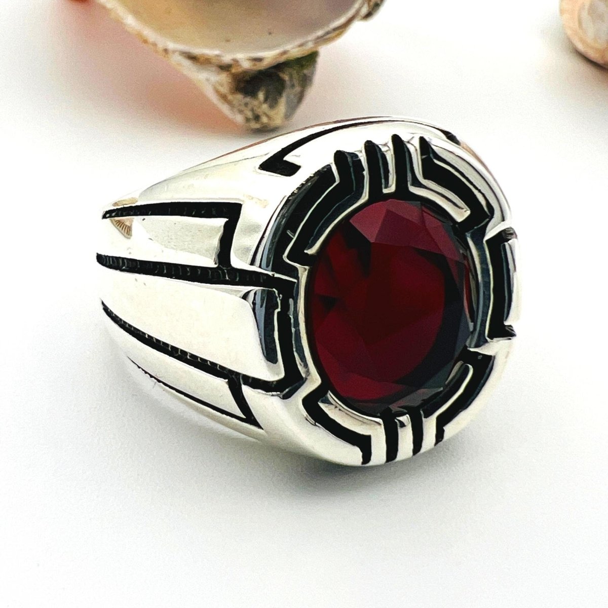 Black Onyx Men's Silver Ring