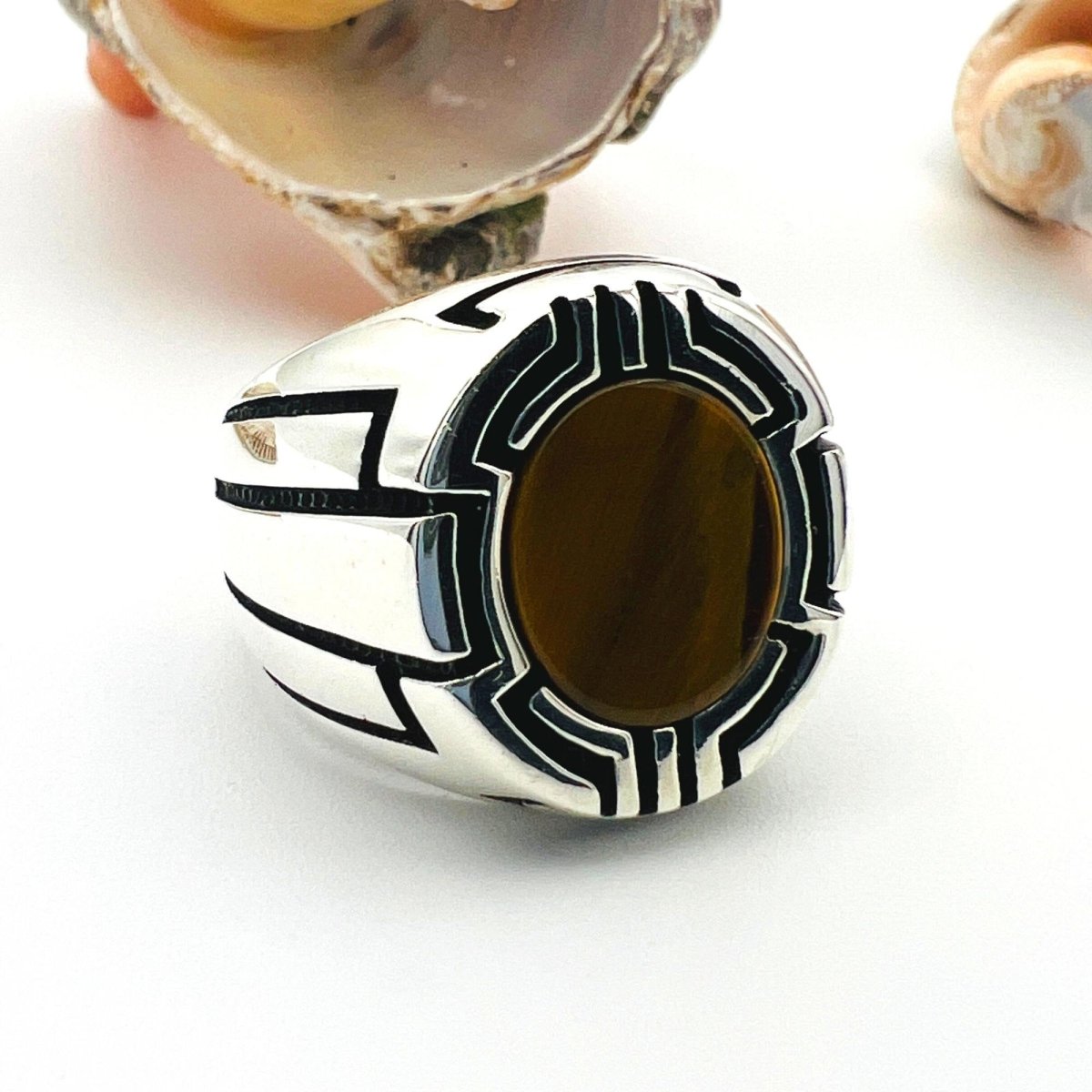 Black Onyx Men's Silver Ring