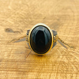 Black Onyx Signet Silver Ring