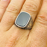 Black Onyx Silver Ring