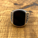 Black Onyx Square Ring - Ottoman Jewelry - TryAladdin
