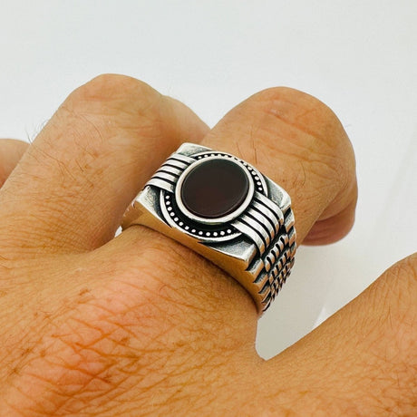 Black Onyx Stone Men's Ring