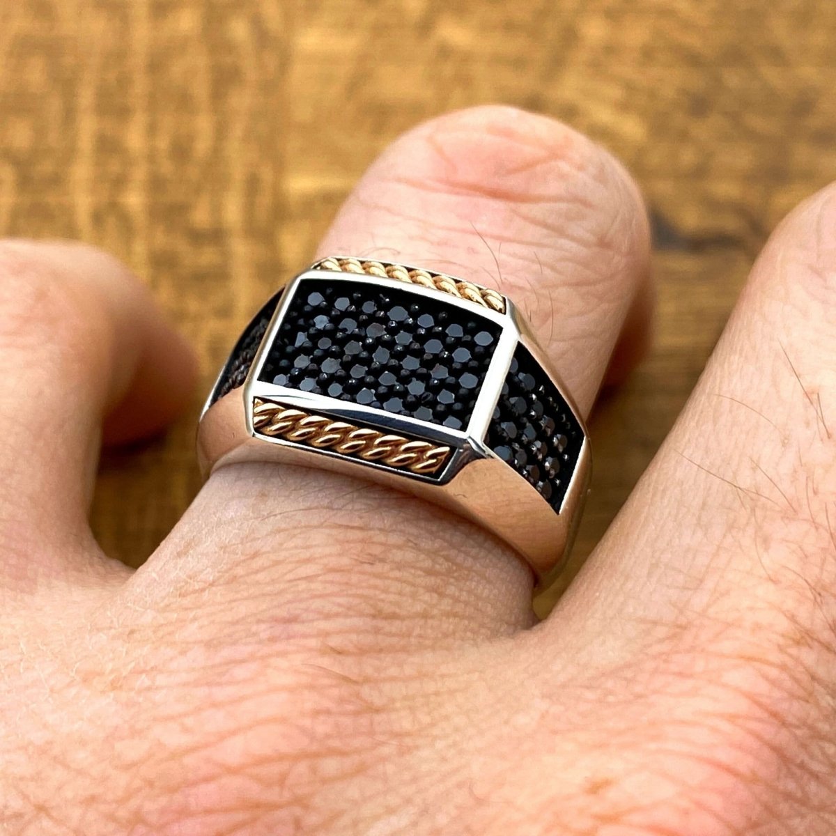 Black Onyx Stone Men's Ring