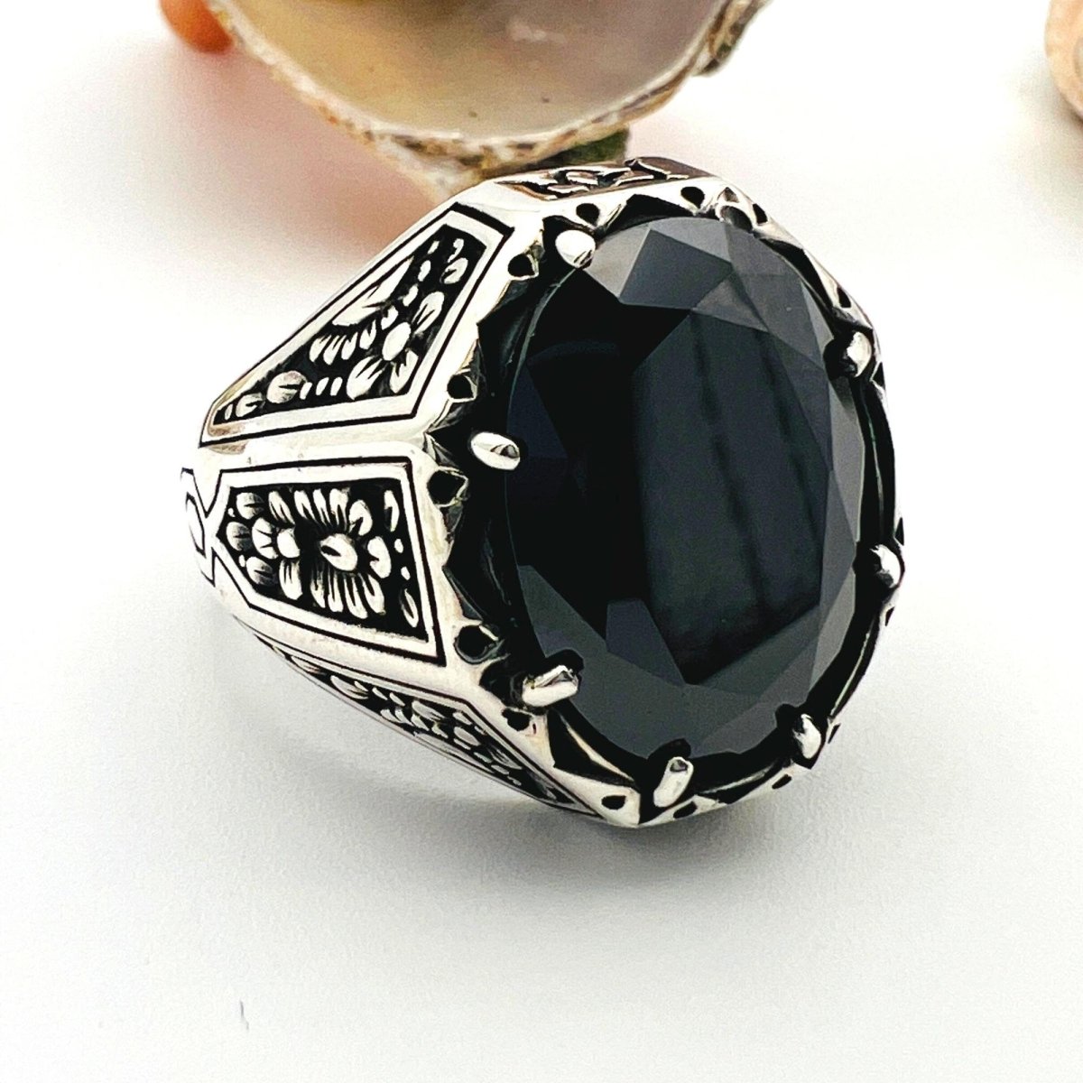 Black Onyx Stone Men's Ring - TryAladdin