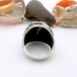 Black Onyx Stone Men's Silver Ring