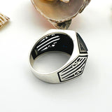 Black Onyx Stone Men's Silver Ring