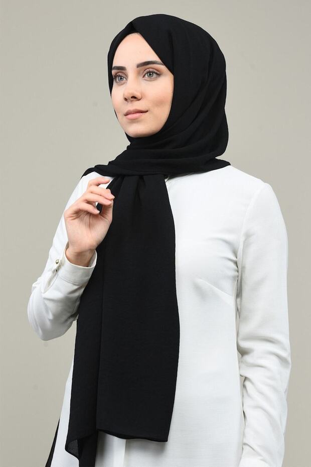 Black Plain Shawl - Lightweight & Versatile - TryAladdin