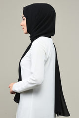 Black Plain Shawl - Lightweight & Versatile - TryAladdin