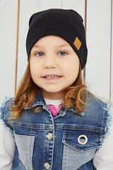 Black Ribbed Cotton Beanie - Handmade & Skin - Friendly - TryAladdin