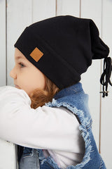 Black Ribbed Cotton Beanie - Handmade & Skin - Friendly - TryAladdin