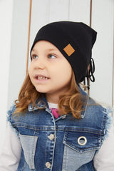 Black Ribbed Cotton Beanie - Handmade & Skin - Friendly - TryAladdin