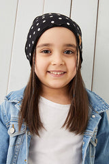 Black White Polka Dot Soft Cotton Beanie - TryAladdin