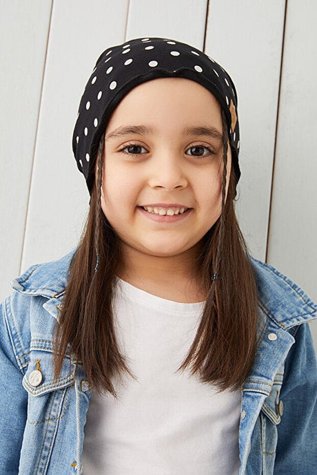 Black White Polka Dot Soft Cotton Beanie - TryAladdin