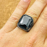 Black Zircon Stone Ring