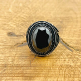 Black Zircon Stone Ring