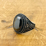 Black Zircon Stone Ring