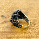 Black Zircon Stone Ring