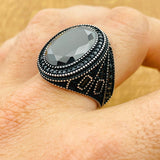 Black Zircon Stone Ring